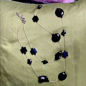 20 inch long necklace with midnight blue stones